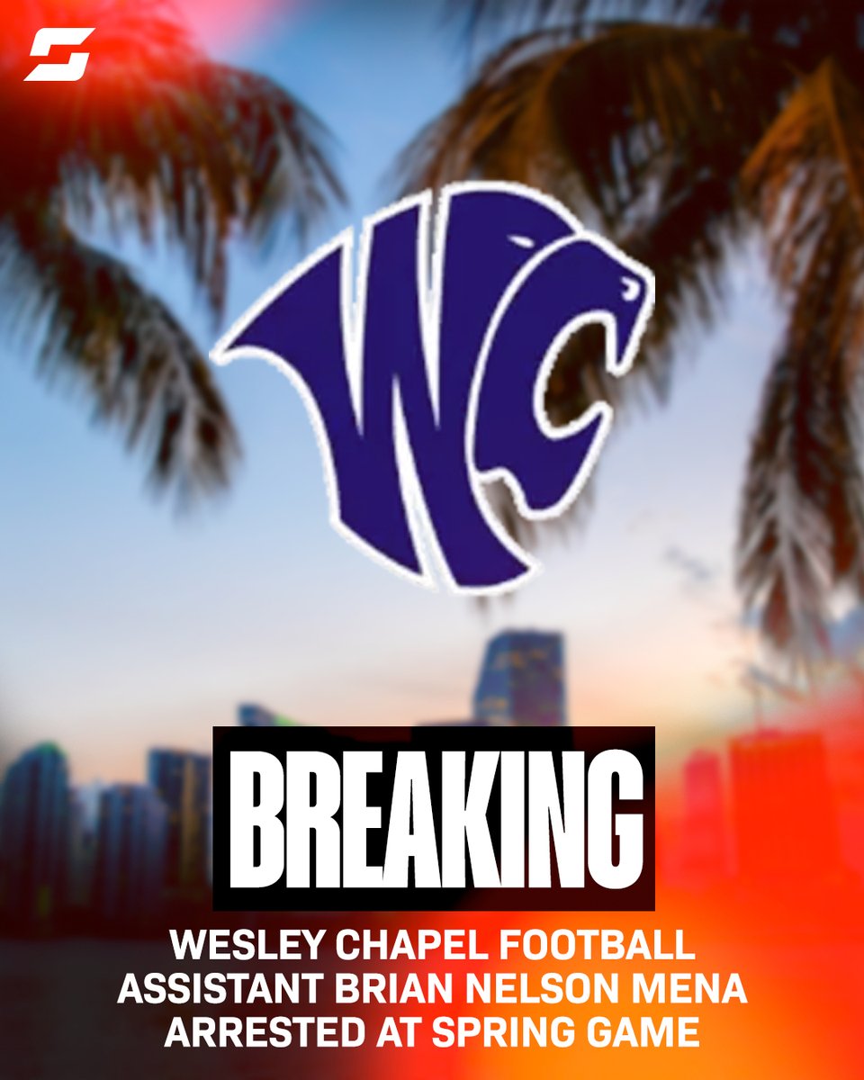 Wesley Chapel High School Football (FL) assistant Brian Nelson Mena was arrested on Friday during the Wildcats' spring game and charged with a felony count of an authority figure soliciting or engaging in a romantic relationship with a student. highschool.athlonsports.com/florida/2024/0…