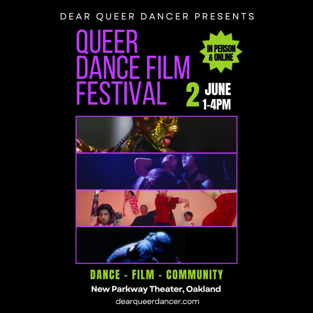 Join us on Sunday, June 2nd from 1-4pm at the New Parkway Theater to witness the beauty and diversity of queer dance, and connect with a global community of LGBTQ+ dancers and allies. 🎟️ Ticket link in bio! #dance #performances #event #lgbtq #community #oakland #bayarea