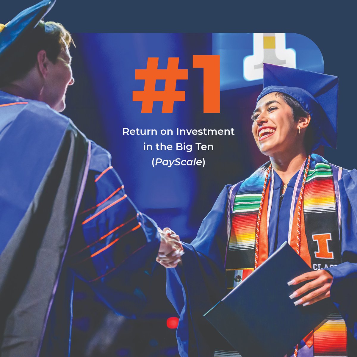 Did you know? #ILLINOIS offers the best return on investment in the Big Ten! Here you'll receive a degree of lasting value. 🎓⭐️