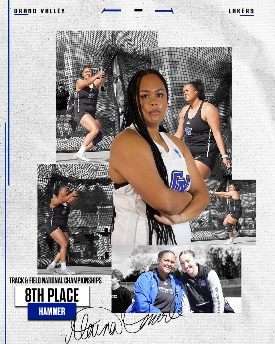 GVSUXCTF's tweet photo. Alaina Omonode joins the podium in the women's hammer throw, finishing in eighth place! Omonode threw for a distance of 55.99m!

#AnchorUp https://t.co/PjxmNOm2rp