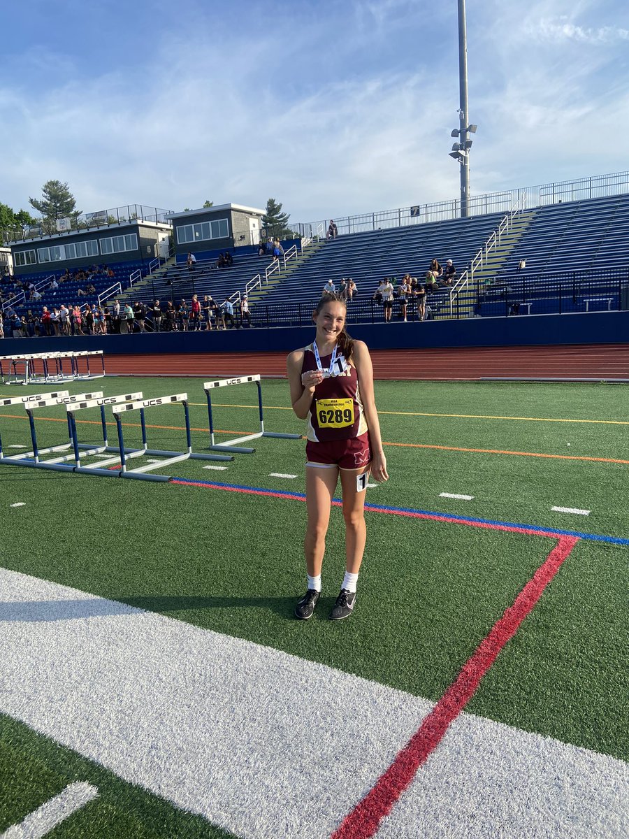 WooliesTrack's tweet image. Mila Nikiforow takes SECOND place in the 800m with a time of 2:22.05 at D6 States! @Woolie_Pride @MillburyBooster