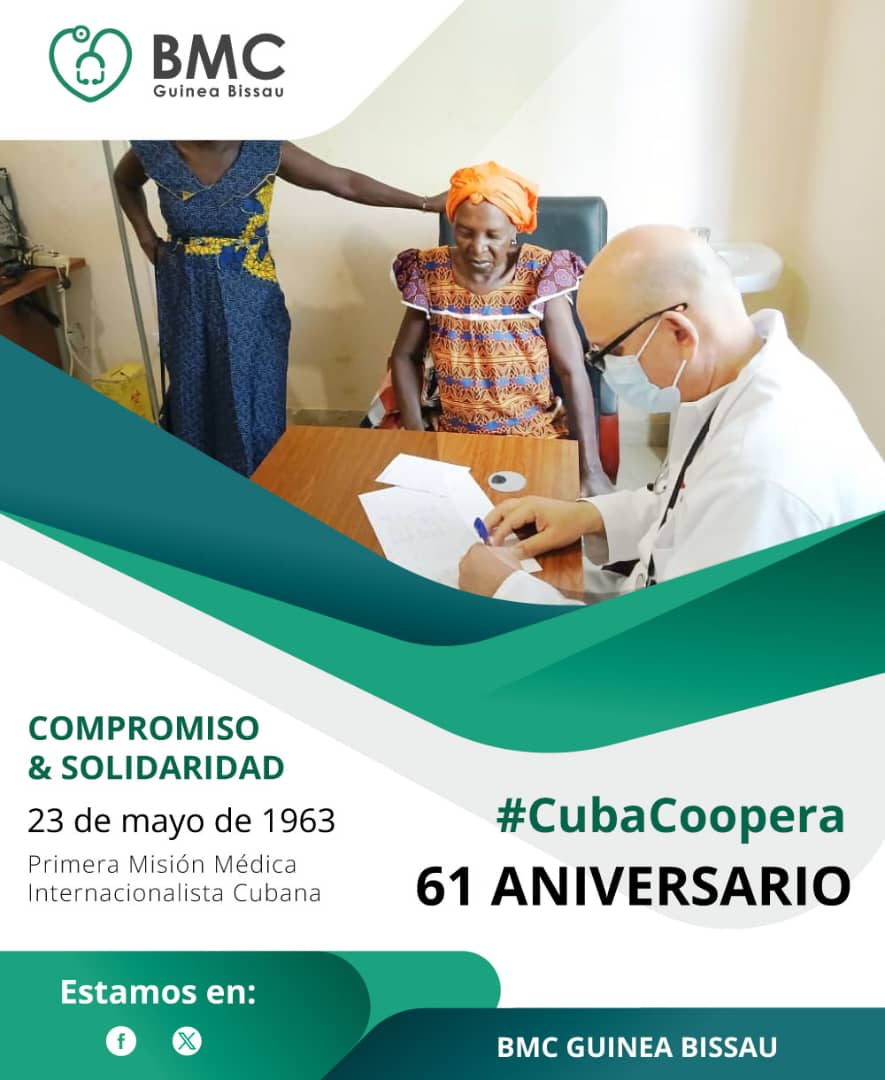 Hace 61 años Argelia fue tan solo el comienzo de una historia de hermandad y solidaridad de Cuba con la humanidad. Los galenos cubanos han recorrido el mundo a pesar de los grandes riesgos que la tarea implica. Muchas felicidades. 
#CubaPorLaVida 
#CubaCoopera
#BMCGuineaBissau