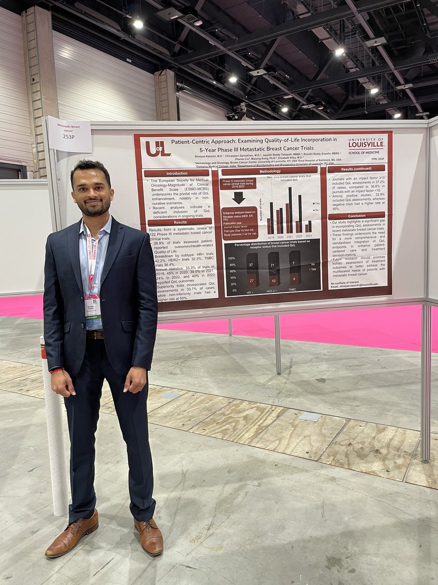KalantriShreyas's tweet photo. Presented my latest findings at #ESMOBreast! Excited to be part of such a dedicated and inspiring community. #ESMO2024 #BreastCancer #hemeonctwitter #MedTwitter @myESMO @HemeOncUofl https://t.co/dtkL0m3uaf