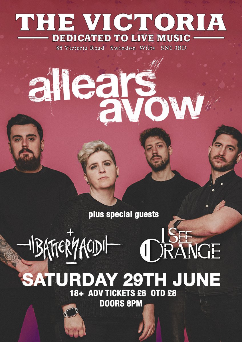 All Ears Avow (@aeaofficial) on Twitter photo Come catch us on the road next month!
26/06 - <a href="/SubsideBar/">SubsideBar</a> - Birmingham
27/06 - <a href="/orileyshull/">O'Rileys Hull</a> - Hull
28/06 - Hallamshire Hotel - Sheffield
29/06 - <a href="/TheVictoriaSwin/">The Vic</a> - Swindon
Tickets to all shows on sale at: allearsavow.com x Come catch us on the road next month!
26/06 - <a href="/SubsideBar/">SubsideBar</a> - Birmingham
27/06 - <a href="/orileyshull/">O'Rileys Hull</a> - Hull
28/06 - Hallamshire Hotel - Sheffield
29/06 - <a href="/TheVictoriaSwin/">The Vic</a> - Swindon
Tickets to all shows on sale at: allearsavow.com x
