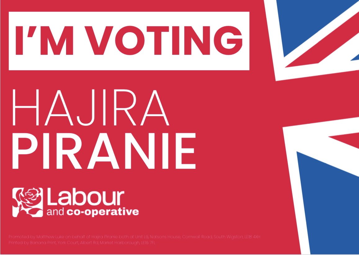 Dear residents of Harborough, Oadby & Wigston. If you want one of these for your window please DM me or email me at contact@hajirapiranie.co.uk and we will drop you one off! 🌹❤️
