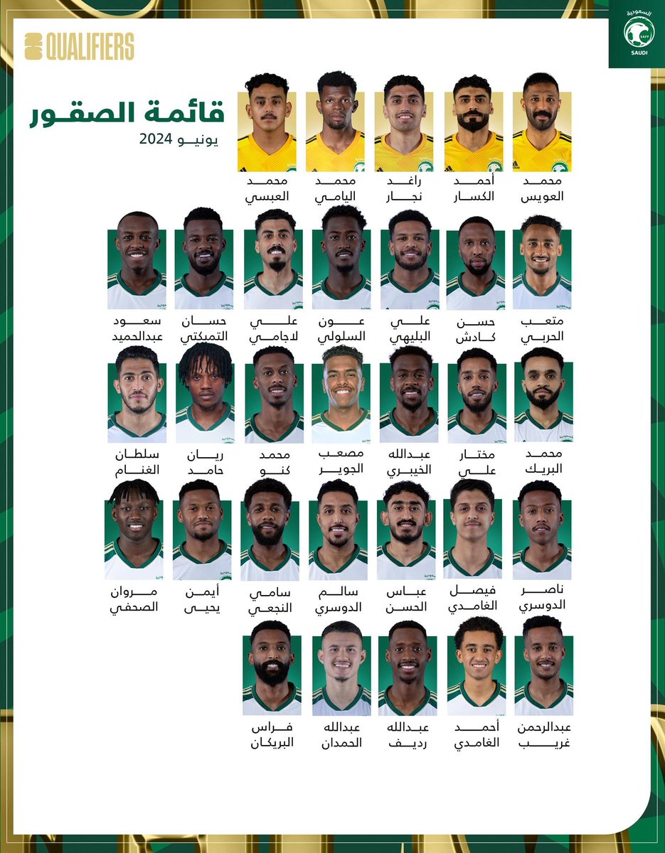 31 لاعباً في قائمة الأخضر لمواجهتي باكستان والأردن ضمن تصفيات كأس العالم 2026.
spa.gov.sa/N2109720
#واس_رياضي