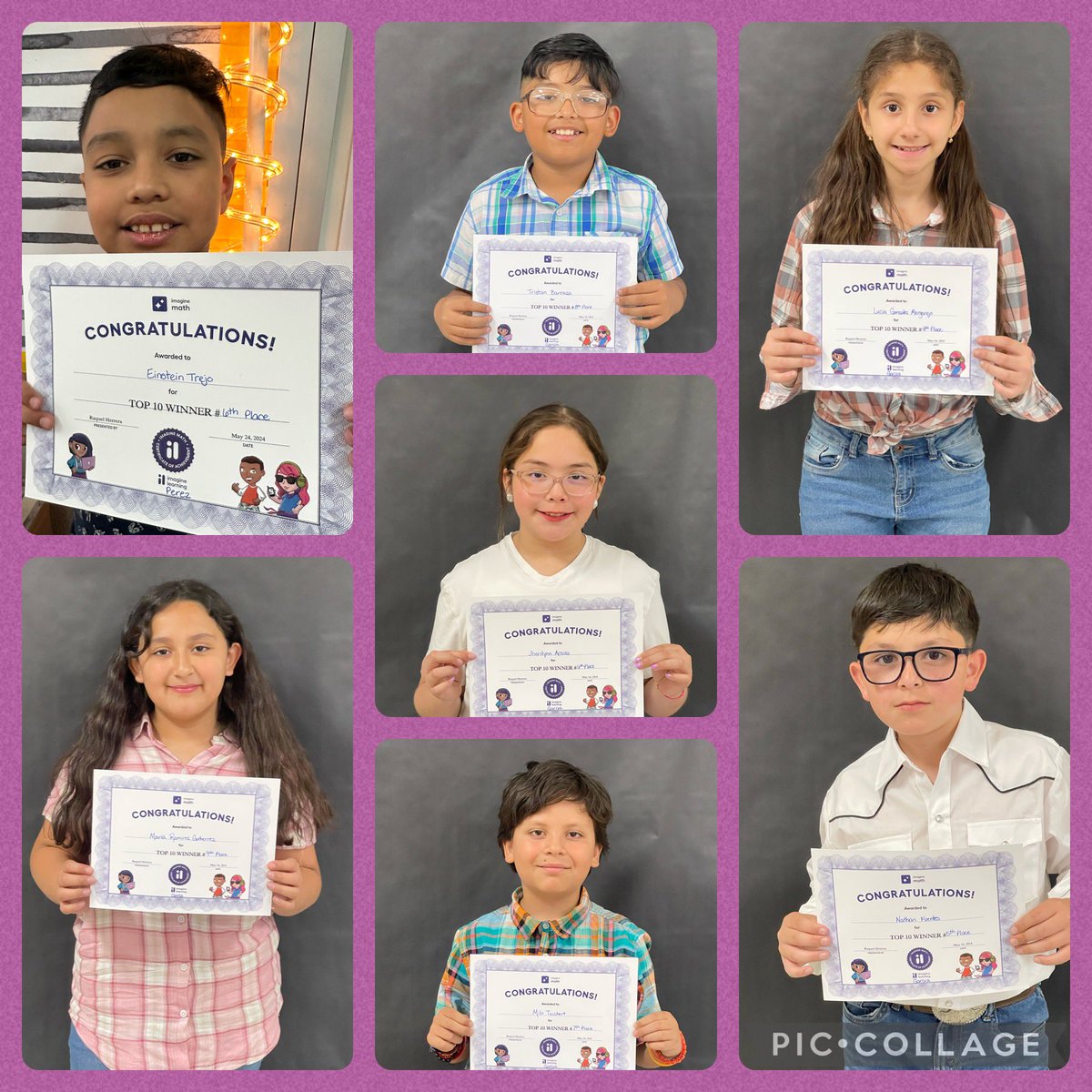 Celebrating our Sundancers Top 10 on Imagine Math. 🥇🥈🥉These students surpassed the amount of lessons needed to be in the Think30 club. Way to go! 🏆 @TierraDelSol_ES @arivera_alma @YsletaISD