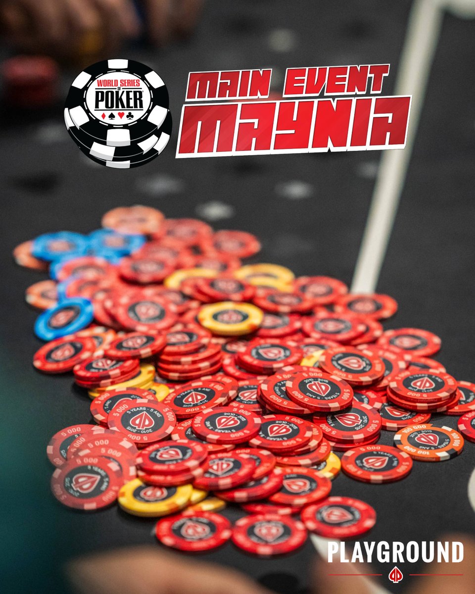 Your journey to Vegas begins tonight at 7PM with the @WSOP Main Event Maynia Step 1 Satellite! 🗓️ May 23 - June 8 - $250 Step 1 Sats 🗓️ June 9 - $2,000 Step 2 Sat at 12PM 🎉 1 in 10 win a WSOP ME package worth $18K CAD! playground.ca/poker/wsop-mai…