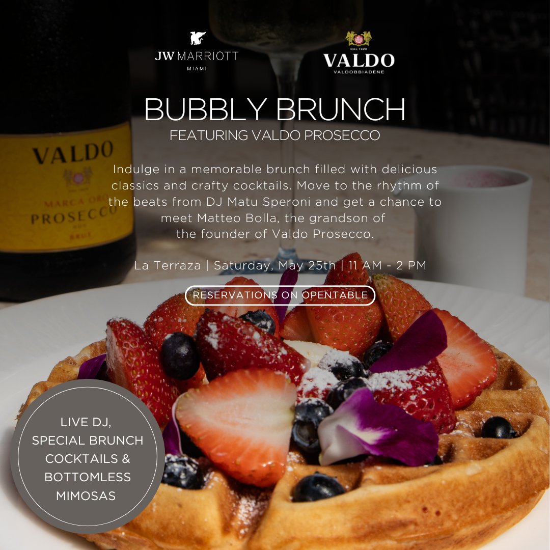 📣 BRUNCH ALERT

Join us for our third series of brunch with @valdoamericas . Enjoy hand-cradted cocktails, live @djmatu_speroni and meet <a href="/mbubble7/">milktea.bubble7</a> , the grandson of Valdo Prosecco’s founder

📍La Terraza Café &amp; Bar
📆 May 25th | 11 AM - 2 PM
➡️ Reservations on Opentable
