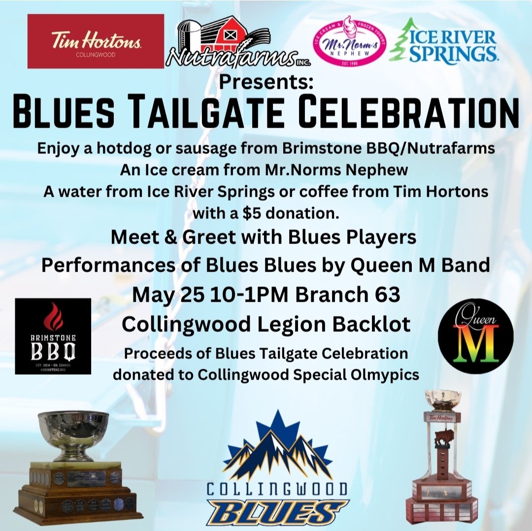 TAILGATE TIME CHANGE... Saturday May 25th 10am-1pm @ Collingwood Legion Rear Parking lot.