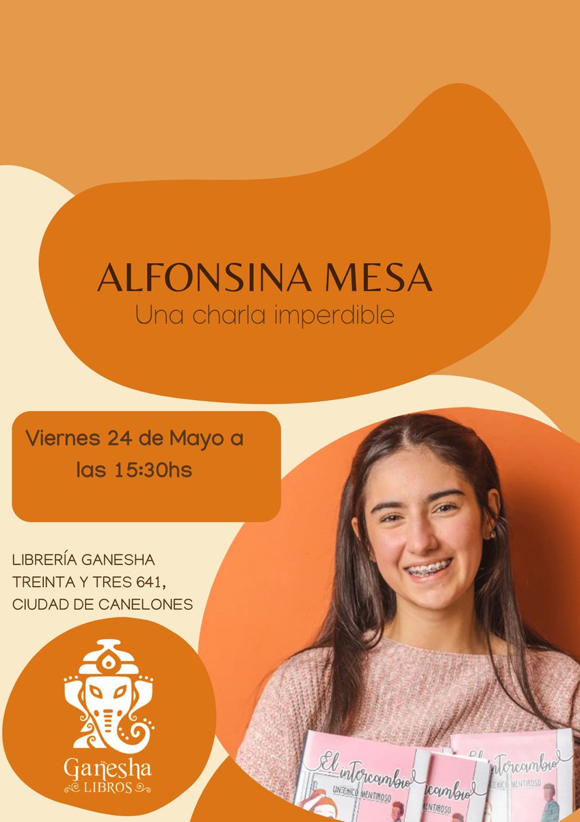 Este viernes Alfonsina Mesa en Ganesha Libros 📚