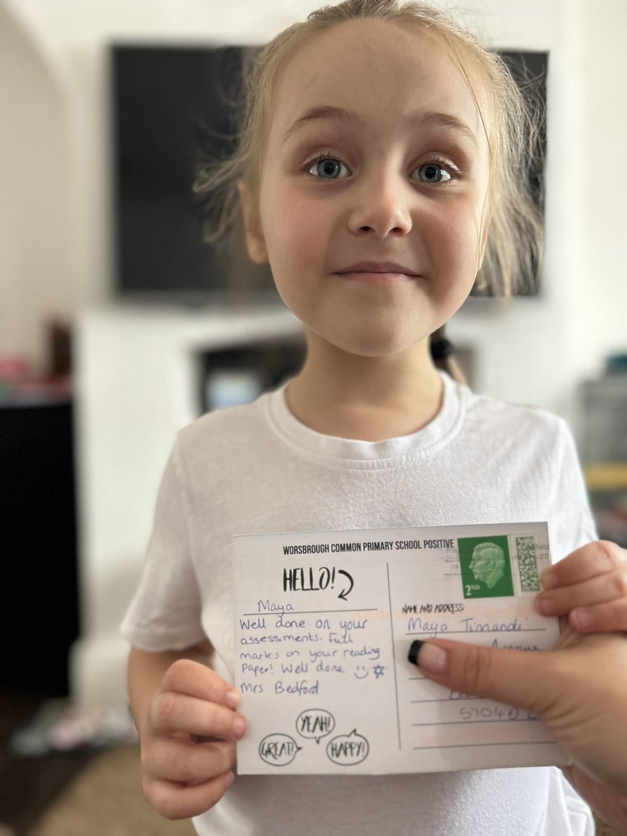 AndraTimandi's tweet photo. Maya was so happy to find this card when she got home today! 🤩 Thank you @WCPSc2028 https://t.co/5OaGuoGG6B