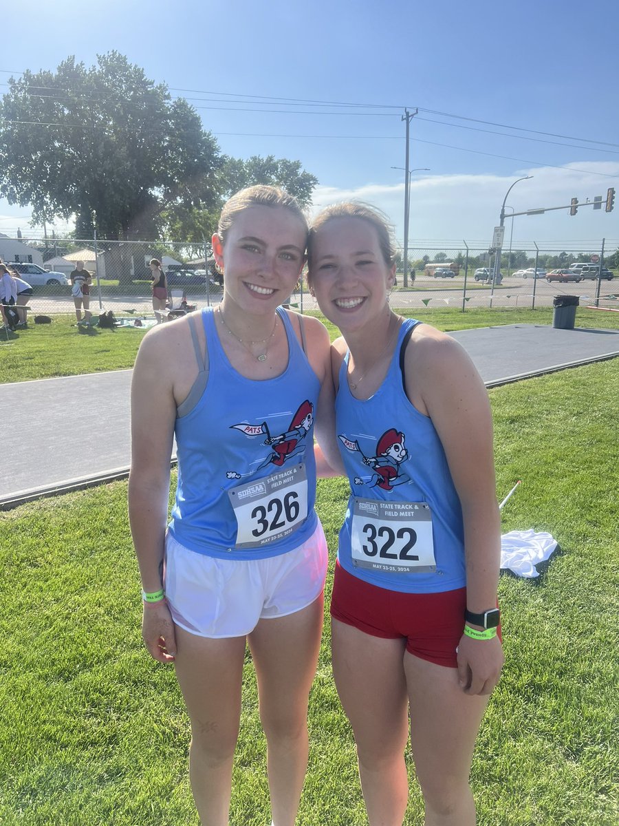 Congratulations to Hayden Kok for placing 3rd and Finley Langenfeld placing 8th in the AA Girls Javelin. Congrats Girls! #AWinningTradition #GoPats