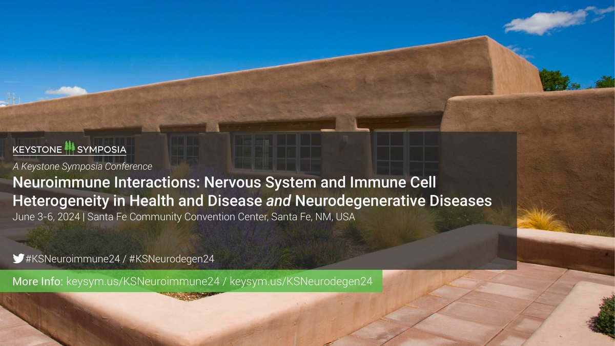 It's not too late ⏰ to register for the joint meeting on Neurodegenerative Diseases and Neuroimmune Interactions taking place June 3-6 in Santa Fe, NM, USA. Visit hubs.la/Q02yjrPP0 or hubs.la/Q02yjydY0 to register today! #KSNeurodegen24 #KSNeuroImmune24