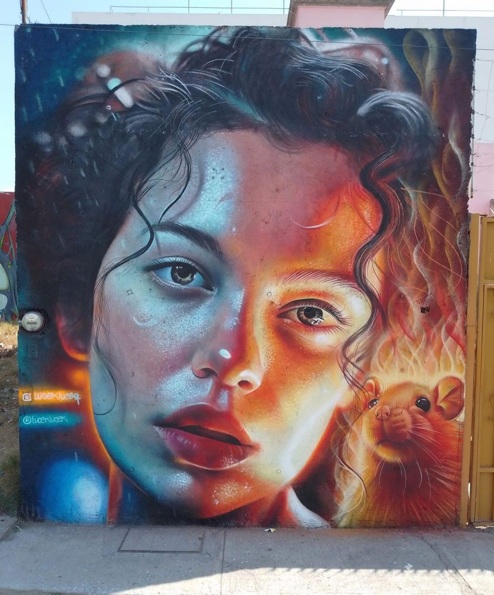 Art by Mexican Lucek Lucek in Puebla, Mexico (2024) #luceklucek #streetart #lamolinastreetart | photo via artist mysl .nl/xNPwH
