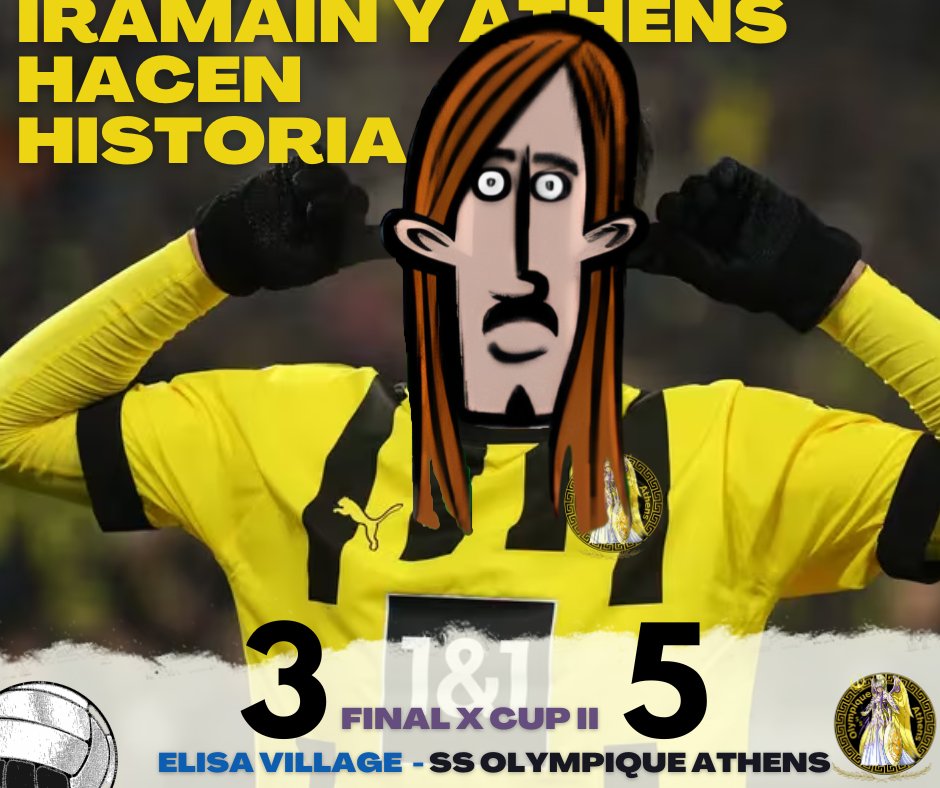 El joven potente, Hermenegildo Iramain, fue la gran figura de la final de la <a href="/TwittXCup/">Twit-ter Cup</a> X Cup II donde marcó un hat-trick crucial para conducir a los Hoplitas a la victoria.

¡Gracias, crack! Hiciste historia.

#GoAthens #AgainstAllOdds
🖤 💛