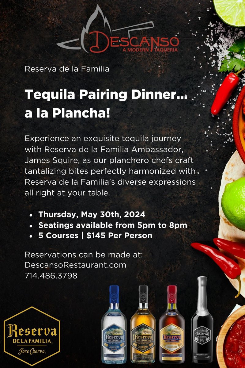 Descanso_eat's tweet photo. Incredible Tequila Pairing Dinner coming soon!!! https://t.co/NVwKAUEUAi