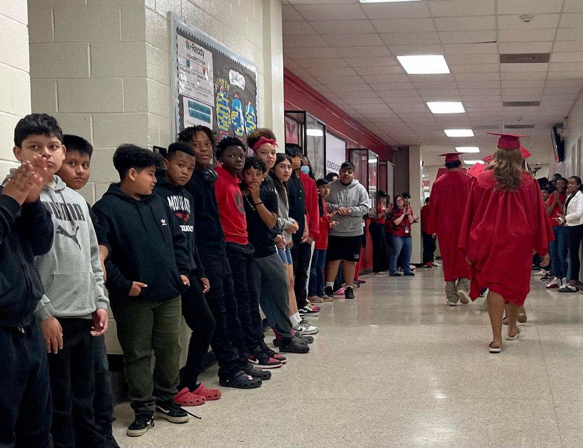 Our seniors loved walking through their elementary schools and middle school! #itsagreatdaytobearedhawk @UCPSNC @AGHoulihan #classof2024