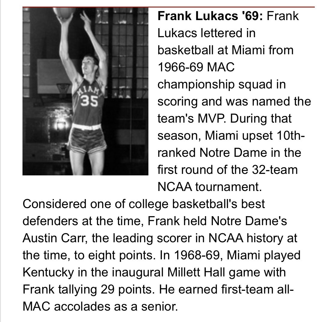 MAC Champ, Frank Lukacs ‘69 came through ‼️🤝 #MiamiMindset || #RiseUpRedHawks