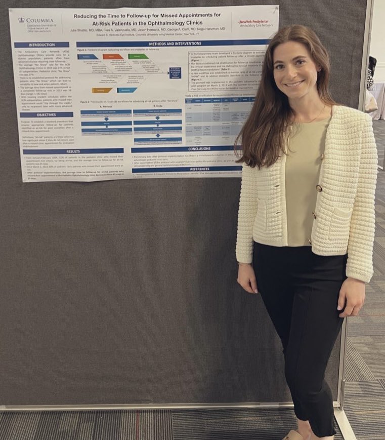 JShabto's tweet photo. @nyphospital QI symposium

With our new protocol in the ophthalmology resident clinic, we cut in half the average time to follow-up for at risk patients who miss their appointments

@columbiamed #ColumbiaOphthalmology https://t.co/ox9uYhEHUI