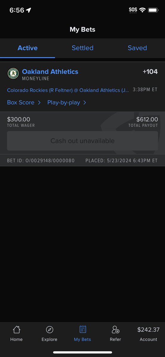 🚨FREE $62 ARB 🚨 DK bet $250 on Rockies ML to win $600 & we profit $50 FanDuel - Bet $300 on Athletics ML to win $612 & we profit $62 We bet $250 + $300 = $550 to win $600 or $612. It’s impossible to lose money and in this case we made $62. This took me 30 seconds to place