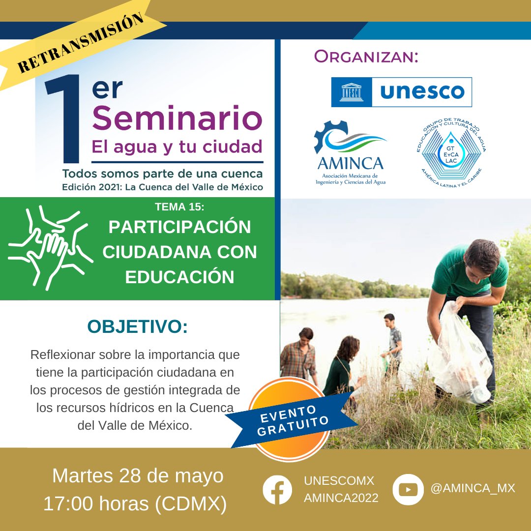 UNESCOMexico's tweet photo. 💧Los Consejos de Cuenca son instrumentos para la participación ciudadana en la gestión del agua.

💦Es indispensable la participación activa e informada de la población que favorezca el uso eficiente y preservación del agua. ¡Consulta el video!

Una colaboración con @AMINCA_MX. https://t.co/jK3Z0mpz2U