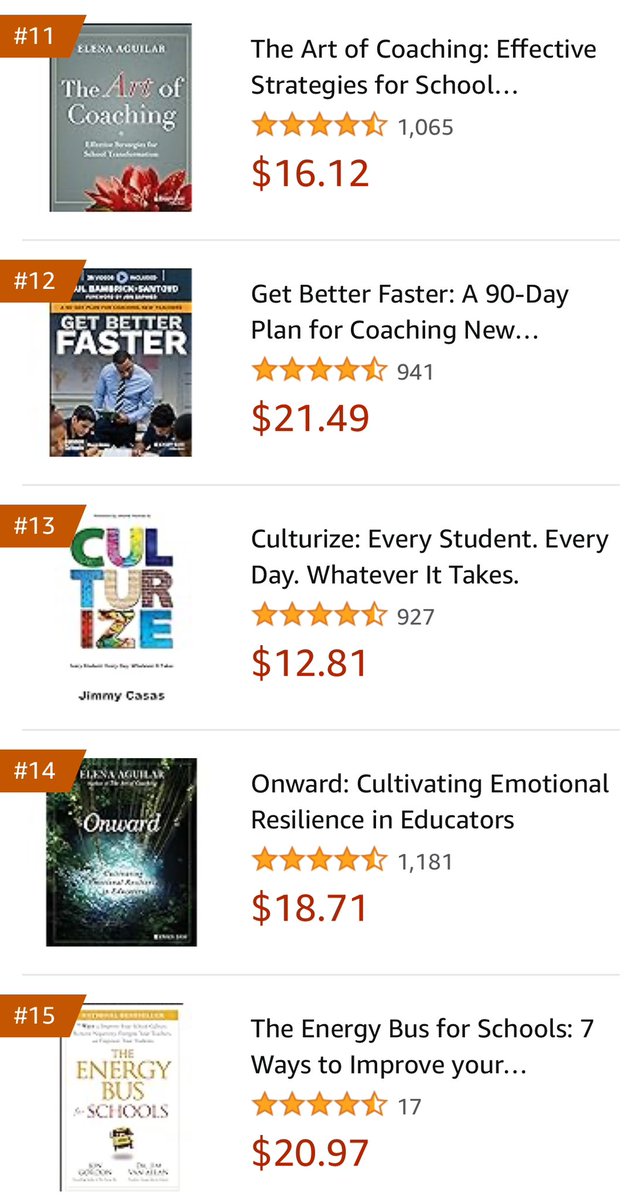 Seven years after I wrote #Culturize and still staying strong with some pretty elite company. Ranked #13 in Education Admin out of thousands of books that have been written. Truly grateful to all of you who continue to invest in my work. 🙏