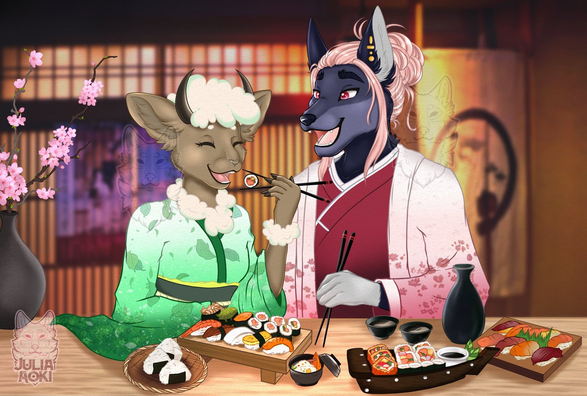 Sushi YCH for Oreo Wolf on FA 🍣 
 
🍥 YCH link &gt; furaffinity.net/view/55878664/