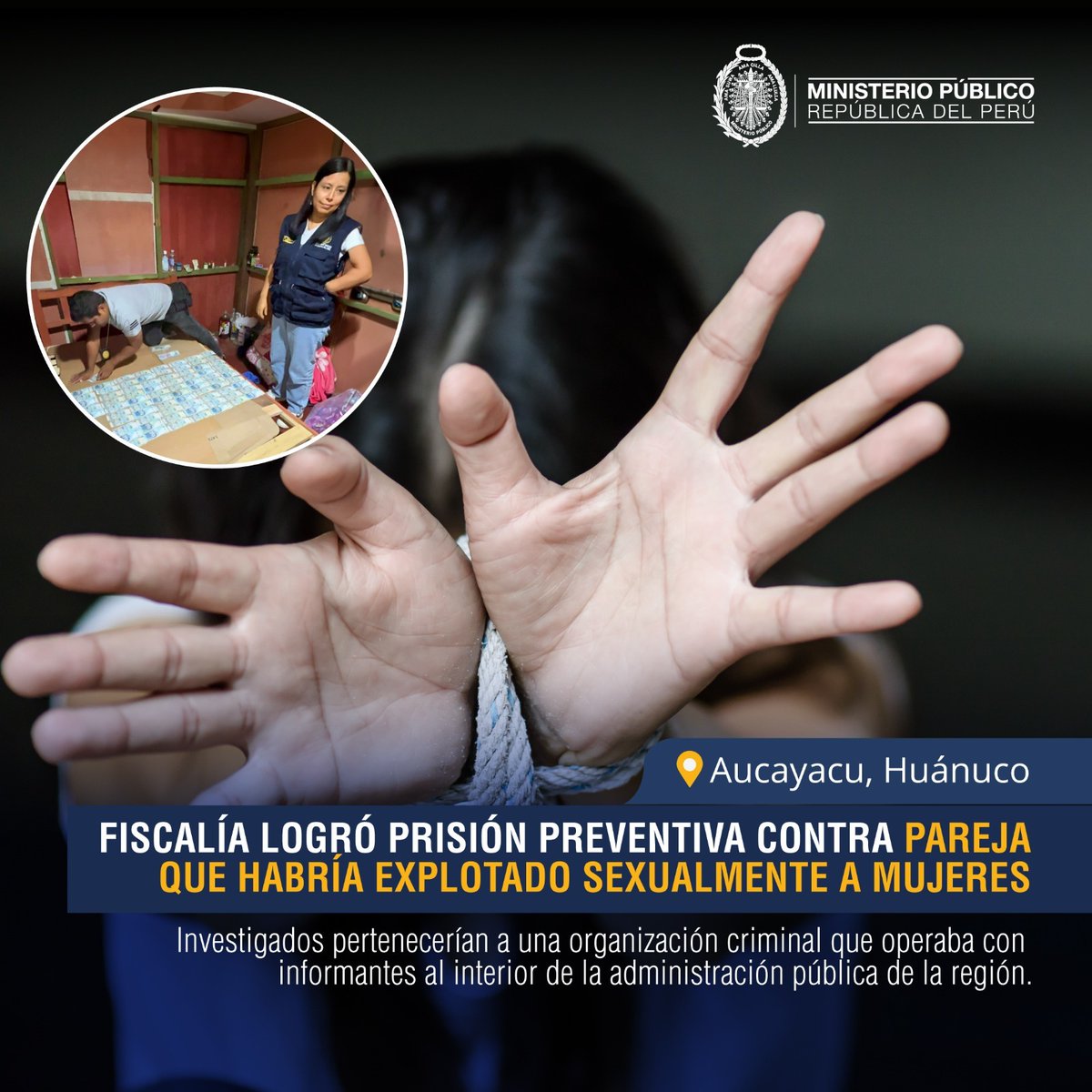 📢 Fiscalía de Trata de Personas de #Huánuco consiguió medida de prisión preventiva contra pareja que habría explotado sexualmente a seis mujeres, en su mayoría extranjeras, en la ciudad de Aucayacu. 👉🏼🗞️ Más info: gob.pe/es/n/959845