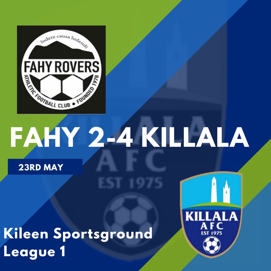 Tonight’s result see Killala go top, in League 1. <a href="/mayo_soccer/">Mayo Soccer News</a> podcast. 2 horse race??? 👀