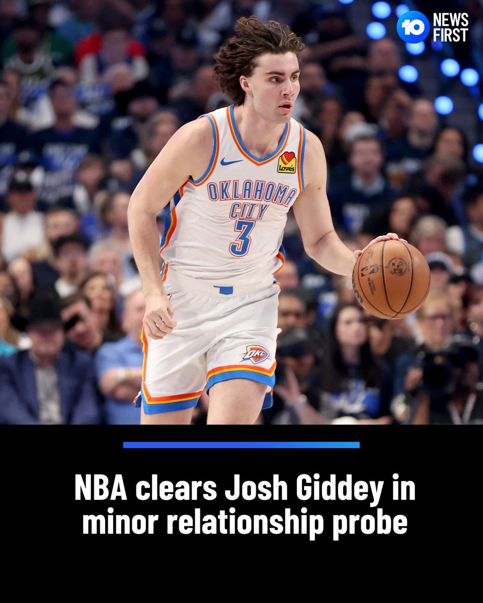 Josh Giddey has been cleared by the NBA following an investigation into an alleged improper relationship with an underage girl. The Australian Oklahoma City Thunder point guard found himself at the centre of allegations late in 2023 when photos and videos emerged of Giddey -