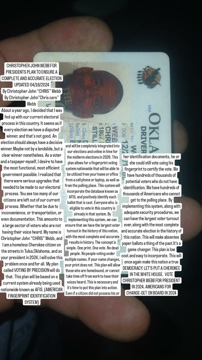 TRUE STATEMENT. I AM A HOMELESS JOURNEYMAN ELECTRICIAN IN TULSA OK.  WORKING FOR PEOPLE READY ON A PROJECT IN JENKS. I STAY AT WINSTON'S INN MOTEL IN WEST TULSA. 
<a href="/LWVTulsa/">LWV Tulsa</a>
<a href="/FOX23SaraWhaley/">Sara Whaley</a>
<a href="/Logically_JC/">John Collins</a>
<a href="/TomColeOK04/">Rep. Tom Cole</a>
<a href="/TomCottonAR/">Tom Cotton</a>
<a href="/Plaid_Hillary/">Plaid HillaryClinton</a>
<a href="/realDonaldTrump/">Donald J. Trump</a>
<a href="/McConaughey/">Matthew McConaughey</a>