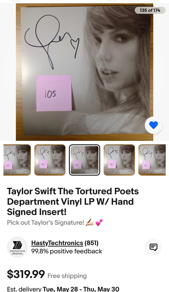 TayMerchProbs's tweet image. 🚨And this cook 🧑‍🍳 has 141 signed vinyls…@UMG @taylornation13  

The whole thing dodgy…💀 He did provide notice on why all 141 units had to be opened and inspected for signature 🤡

ebay.com/itm/1667246977…

@yespickle2 xx 💕