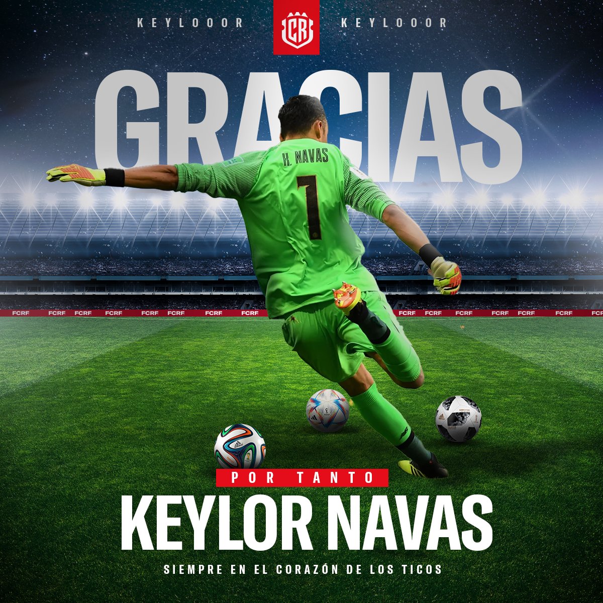 Keylor gracias por construir una historia en nuestra selección y el mundo poniendo a Costa Rica siempre en alto. ¡Sos un grande y siempre te vamos a llevar en nuestro corazón! ❤️

Detalles en la nota: fcrf.cr/2024/05/23/gra…

#FCRF #LaSele