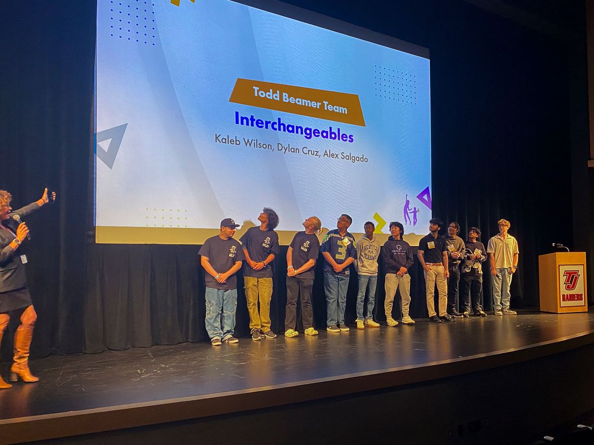 FWPS210's tweet photo. We're #FWPSProud of Kaleb, Dylan, and Alex of @TBTitans for winning the 2024 Federal Way Public Schools INCubator Final Pitch with their product “Interchangeables” at the first CTE Scholar Showcase at Thomas Jefferson High School. Submit your highlight: https://t.co/VHWRU0tZ68. https://t.co/j4MxgU2oro