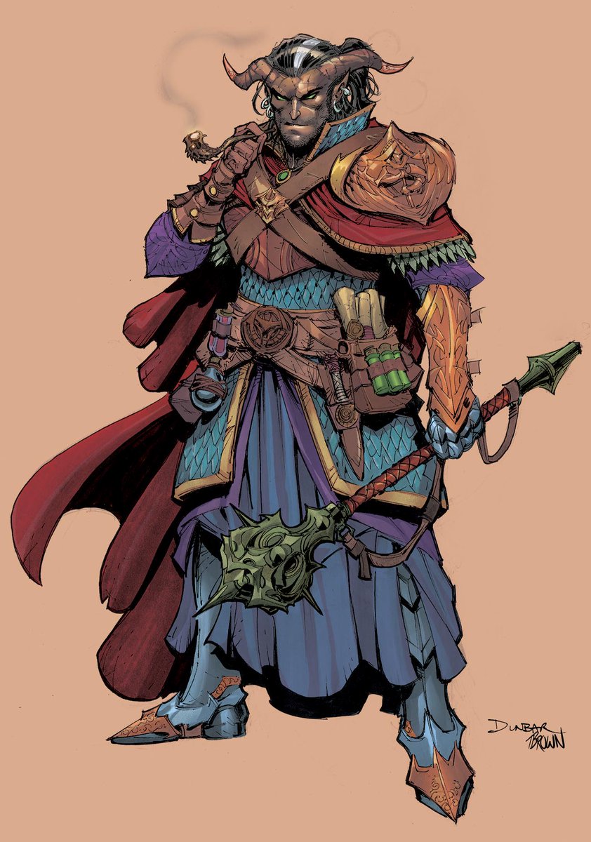 ArtOfTimBrown's tweet photo. Had to kill some time, and who better to help than a tiefling?

Drawn by: @Max_Dunbar 
Colour by: Timothy C. Brown

#DnD #Tiefling #ComicsColorist https://t.co/JywTPGdfnF