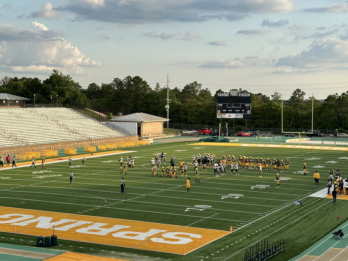 SVVikingsSports's tweet photo. It is a beautiful 🤩 night at Harry Parone Stadium 🏟️ for our annual Spring 🏈 Game!  

At halftime it was our pleasure to honor our 🏆 x 🏆 x 🏆 5A State Championship Boys Track &amp; Field team! https://t.co/pMeForYWiZ