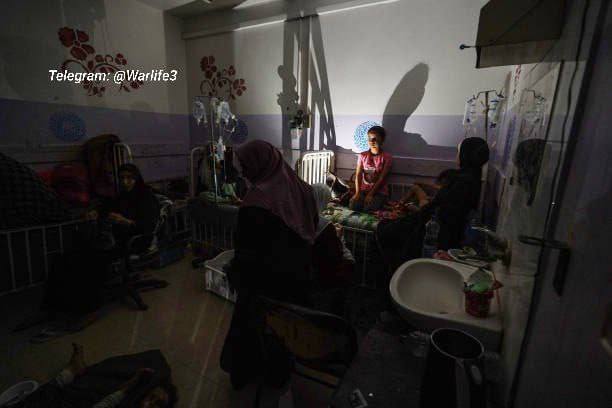 Power cut at Al Aqsa Martyrs Hospital due to running out of fuel, the only hospital operating in the center of the Gaza Strip.