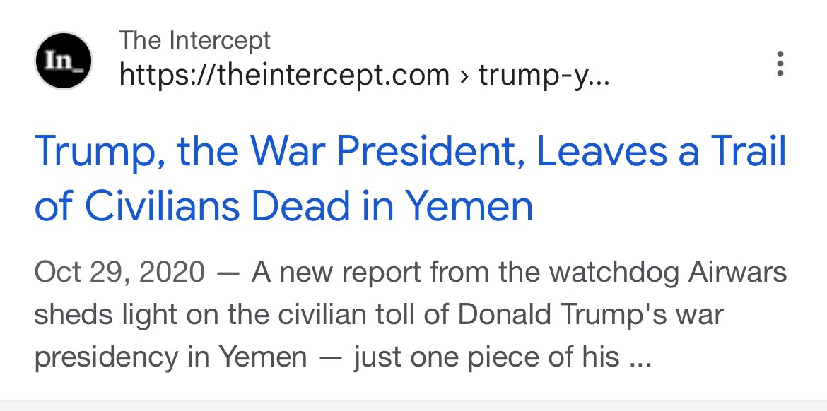 At the Trump rally in the Bronx, he was complaining that we are bombing Yemen when, in fact, HE was the one to increase strikes in Yemen by 600%.