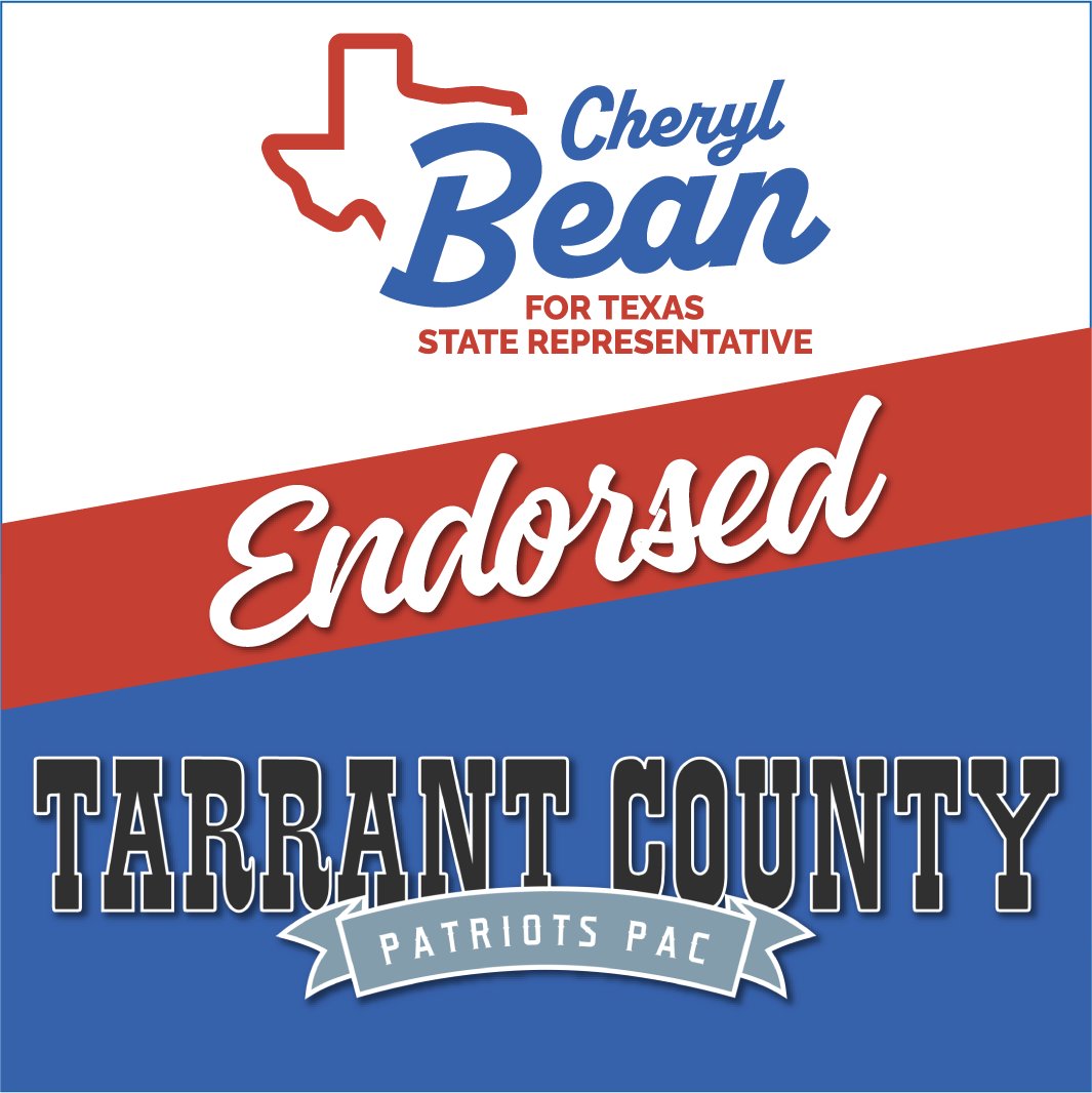 If you believe every life is sacred, illegal aliens should be deported, there are only two genders, and taxes are too high, we’re on the same team.
Join Tarrant County Patriots in endorsing Cheryl Bean.  #Texas97th #txlege #TexasBorderCrisis #HD97RunOff