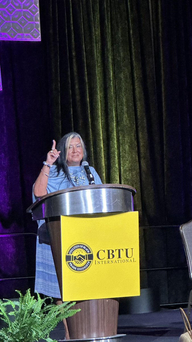 .@LCLAA Nat’l president @AFTEVPDeJesus delivered an impassioned speech on Union Solidarity at the CBTU International Convention. Too many in our community feel invisible, disposable, when we know that black & brown workers are the engines of the economy. @CBTU72