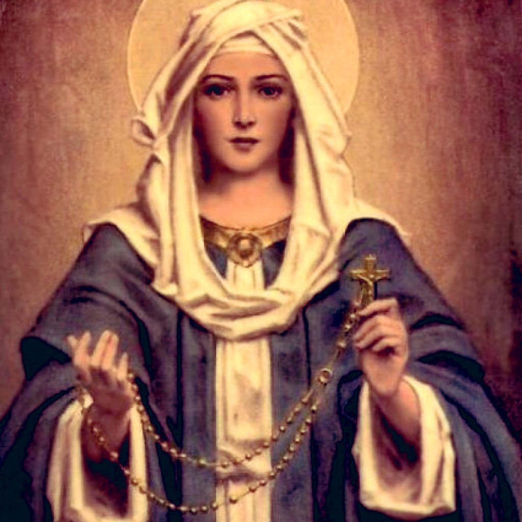 Ave Maria, gratia plena Dominus tecum benedicta tu in mulieri­bus,  et benedictus fructus ventris tui, Jesus. Sancta Maria mater Dei, ora pro nobis peccatoribus,  nunc et in hora mortis nostrae.  Amen.