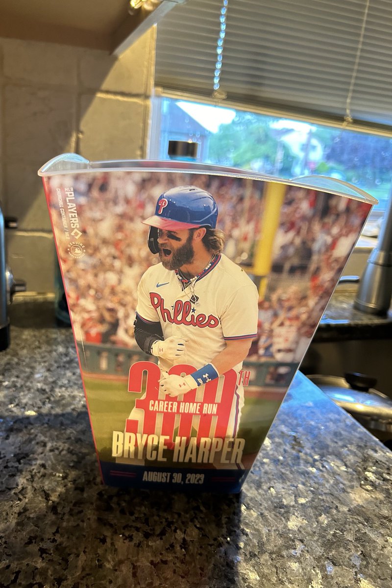 I came home with the Bryce Harper popcorn thingy!   Isn’t it cool?