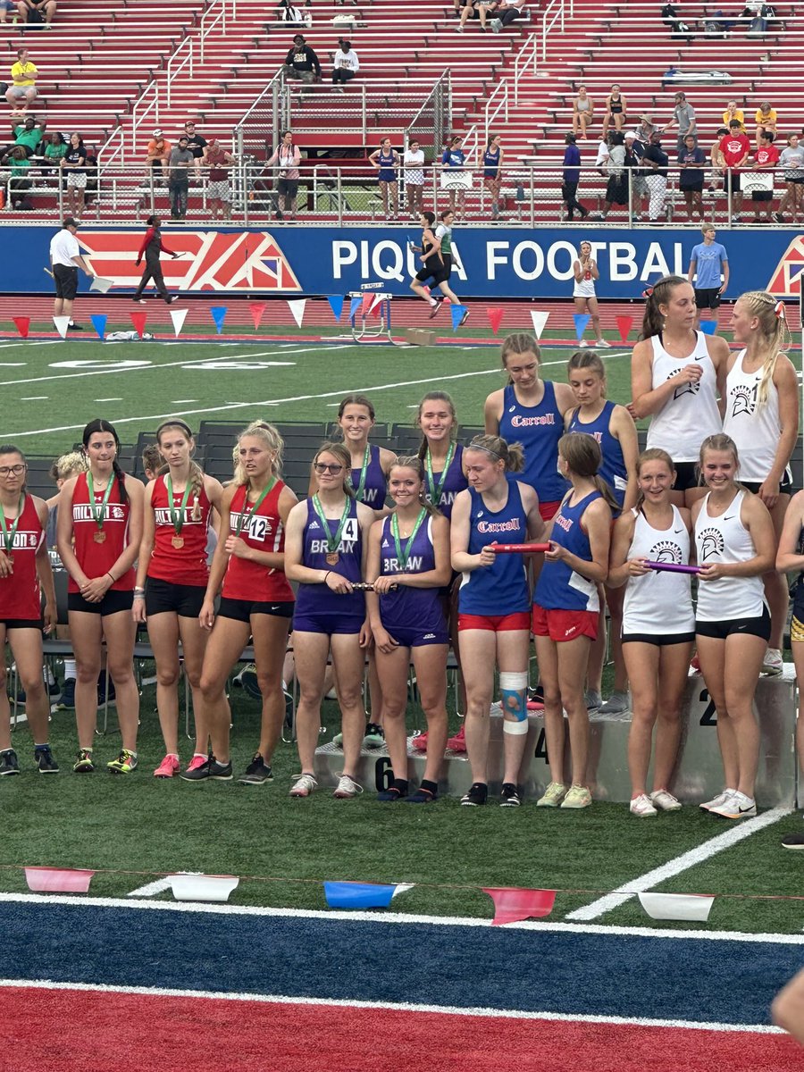 bryan_track's tweet photo. Outstanding job by our ladies 4x800! They placed 6th at Regionals. Their time of 9:46.16 is 2nd all-time in the event for a BHS 4x800 team. It was an 8 second PR this season for the ladies. The school record from 1980 still stands at 9:44.4. #BryanBuilt https://t.co/78Za1oi43d