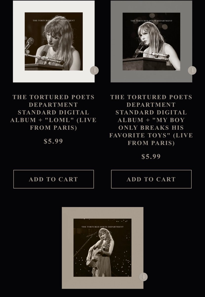 The three new digital versions of “The Tortured Poets Department” are now also available for purchase in the UK: 🔗 storeuk.taylorswift.com