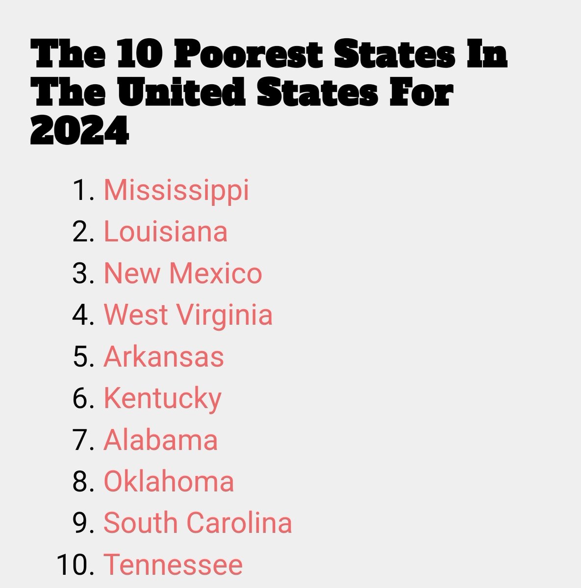 Poverty's a policy decision. 
What you'll see below shouldn't even exist but as long as our elected officials profit off the exploitation of poor people, it sadly will. 

We have both the means & ability to end poverty in 🇺🇸
#PoorPeoplesCampaign 

roadsnacks.net/poorest-states…