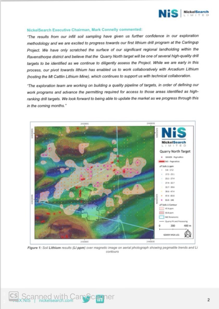 $NIS Infill Soils & Loupe EM Survey Define LCT Drill Target at Quarry North The anomaly shows coincident anomalous #gallium (Ga) and #tin (Sn) which are considered as key pathfinder elements for #lithium-#caesium-#tantalum (LCT) mineralisation 👇👇