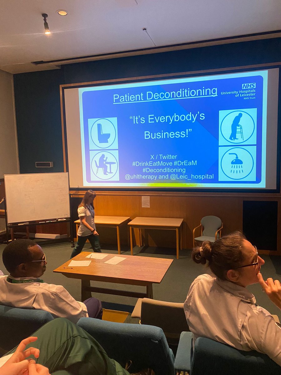 UHL ED Therapy Team (@edtherapistsuhl) on Twitter photo Fab presentation by <a href="/HayleyHodgsonOT/">Hayley Hodgson</a> on #DrEaM #Deconditioning project across UHL🌟 great opportunity for nurses💙 and therapists💚 to collaborate to support our patients #oneteam <a href="/uhltherapy/">uhltherapy</a> <a href="/Leic_hospital/">Leicester's Hospitals</a> #DrinkEatMove Fab presentation by <a href="/HayleyHodgsonOT/">Hayley Hodgson</a> on #DrEaM #Deconditioning project across UHL🌟 great opportunity for nurses💙 and therapists💚 to collaborate to support our patients #oneteam <a href="/uhltherapy/">uhltherapy</a> <a href="/Leic_hospital/">Leicester's Hospitals</a> #DrinkEatMove