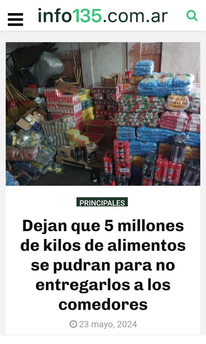 puntoabc's tweet photo. El odio y el desprecio que le tienen a la gente que prefieren dejar podrir alimentos antes que repartirlos .
Esto tiene que terminar ya . 

#MileiEsHambre https://t.co/ly6aUdH8M0