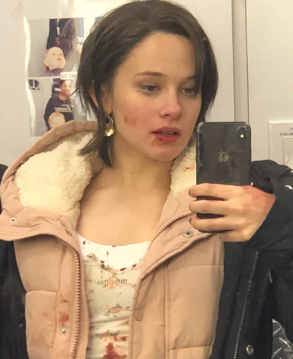 cailee on set of ‘mare of easttown’